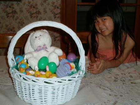 Kasen with Easter basket